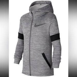 Nike Boys Nike Dri-FIT Therma FullZip Training Hoodie_Gunsmoke Gray Size L